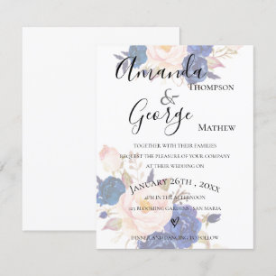 Convite De Casamento De Efeito De Vellum Floral Az