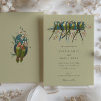 Convite De Casamento De Elegante Aviário