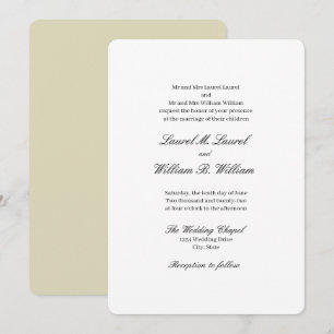 Convite De Casamento De Elegante Beige Ambos Os Pa