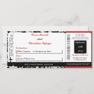 Convite de Casamento de Embarque de Floursih R Pre