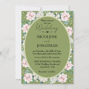 Convite De Casamento De Embriões Florais Elegante