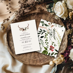 convite de casamento de escadas florais russas