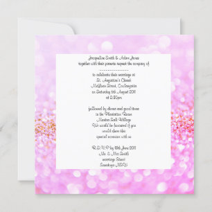 Convite de casamento de espuma-faísca rosa 2