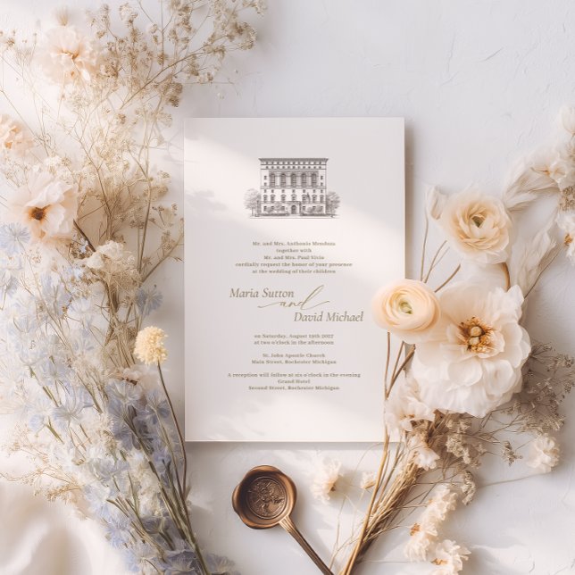 Convite de Casamento de Esquema de Local Personali (Criador carregado)