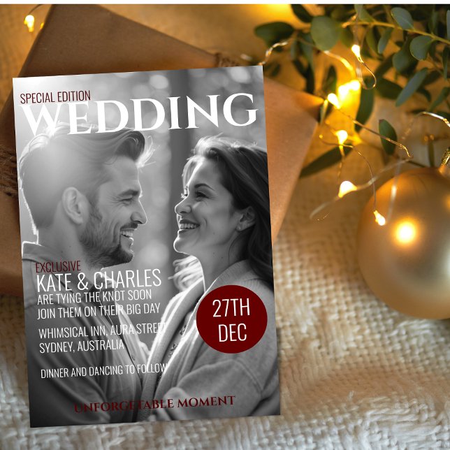 Convite de casamento de Estilo de Revista Personal (Criador carregado)