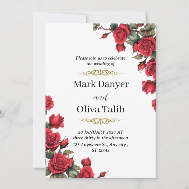 Convite de Casamento de eterno | Casamento elegant (Frente)