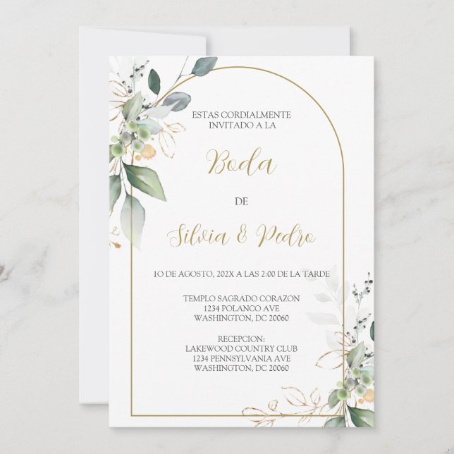 Convite de casamento de eucalipto (Frente)