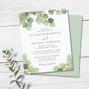 Convite De Casamento De Eucalyptus Watercolor
