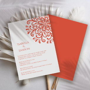 Convite De Casamento De Fardo Laranja Vermelho Cin