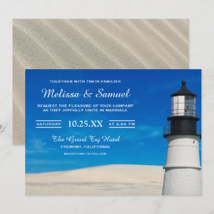Convite de casamento de Farol Cênico de Areia Bra
