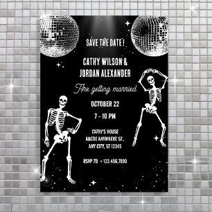 Convite de casamento de festa de dança de esquelet