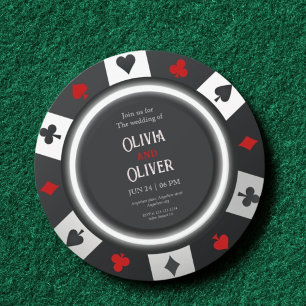 convite de casamento de fichas de pôquer do Casino