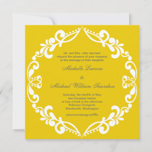 Convite de Casamento de Filigree {mostarda}
