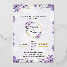 Convite de Casamento de Flor de Aquarela Romântica