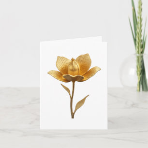 Convite De Casamento De Flor De Ouro Elegante
