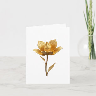 Convite De Casamento De Flor De Ouro Elegante