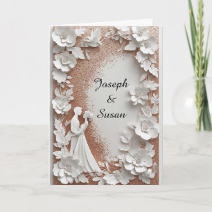 ✨ Convite de Casamento de Flor de Papel para Noiva