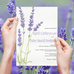 Convite de casamento De Flor Lavanda Roxo E Leve
