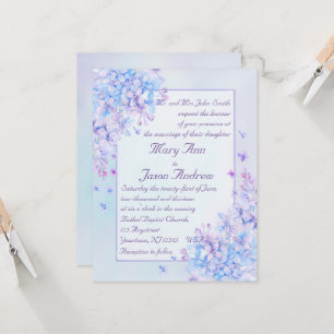 Convite de casamento de Flor Lilás Azul Roxo