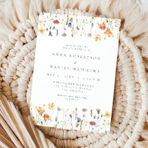 Convite de Casamento de Flor Silvestre Boho Chic