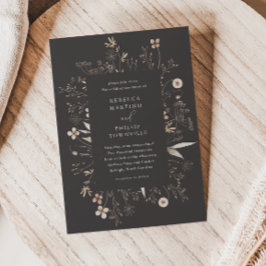 Convite de Casamento de Flor Silvestre Boho Floral