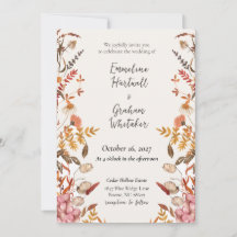 Convite de Casamento de Flor Silvestre de Prado de