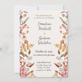 Convite de Casamento de Flor Silvestre de Prado de