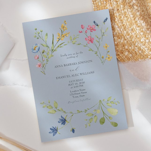Convite de Casamento de Flor Silvestre de Primaver (Criador carregado)