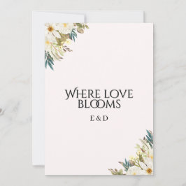 Convite de Casamento de Flor Silvestre Rústica