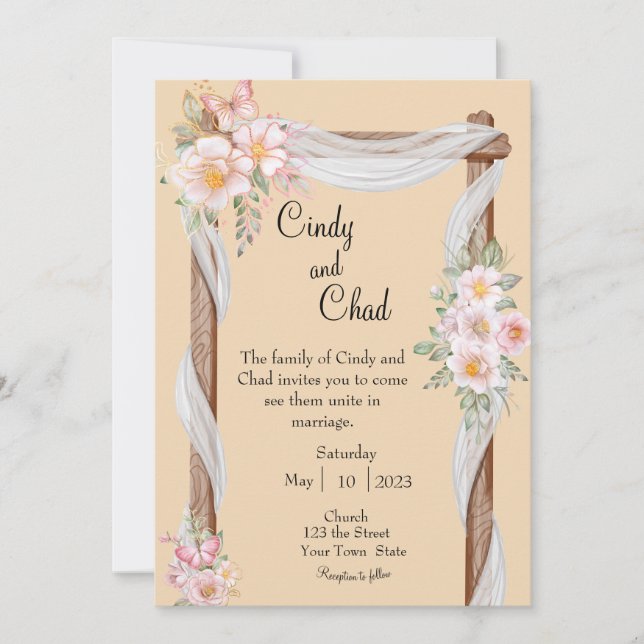 Convite De Casamento De Flores Da Primavera (Frente)