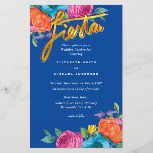 Convite de casamento de Flores de Arte Popular do