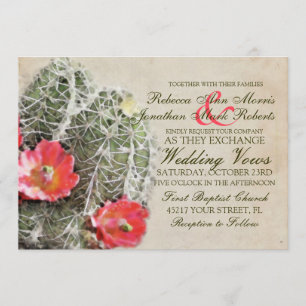 Convite De Casamento De Flores De Cactus