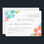 Convite de casamento de Flores de Cores Aquáticas<br><div class="desc">Veja os elementos coordenadores do nosso compro! Pincéis de "Flores Pintadas" cortesia de "Dawn Obsidiana" - http://www.obsidiandawn.com</div>
