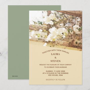 Convite de casamento de flores de jasmim pendurada
