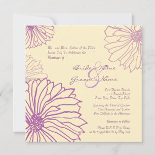 Convite de Casamento de Flores de Mãe de Roxo e C