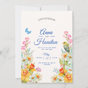 Convite de casamento de flores máximas