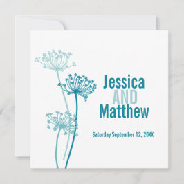 Convite de casamento de flores modernas, gráfico d