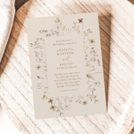 Convite de Casamento de Flores Silvestres Boho Eco
