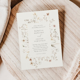 Convite de Casamento de Flores Silvestres Boho Eco