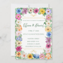 Convite de Casamento de Flores Silvestres da Prima