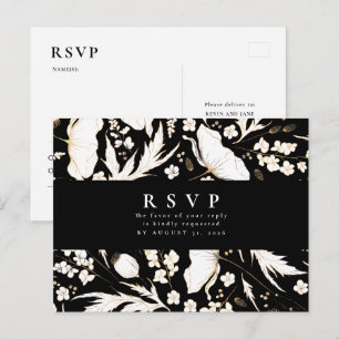 Convite de casamento de flores silvestres desenhad