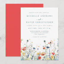 Convite de Casamento de Flores Silvestres Vibrante