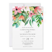 Convite De Casamento De Flores Tropicais