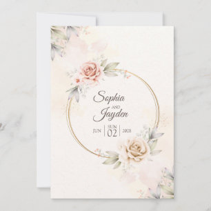 Convite De Casamento De Flores Tropicais De Aquare