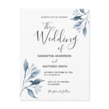 Convite de casamento de folhagem botânica branca a