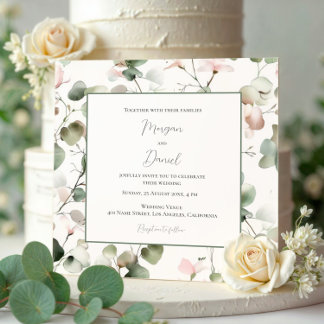 Convite De Casamento De Folhagem De Eucalyptus Wat