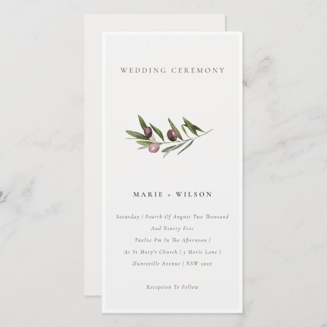 Convite de casamento de Folhagem Mínima Rústica do (Frente/Verso)