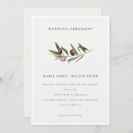 Convite de casamento de Folhagem Mínima Rústica do