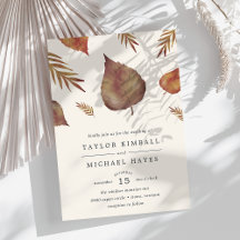 Convite de Casamento de Folhas de outono