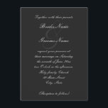 Convite de casamento de fonte de script elegante<br><div class="desc">Convites de casamento para cinzas de carvão vegetal</div>